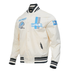 NFL DETROIT LIONS RETRO CLASSICS BLOUSON EN SATIN POUR HOMME (COQUILLE D'ŒUF/NOIR)