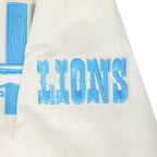NFL DETROIT LIONS RETRO CLASSICS BLOUSON EN SATIN POUR HOMME (COQUILLE D'ŒUF/NOIR)