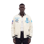 NFL DETROIT LIONS RETRO CLASSICS BLOUSON EN SATIN POUR HOMME (COQUILLE D'ŒUF/NOIR)