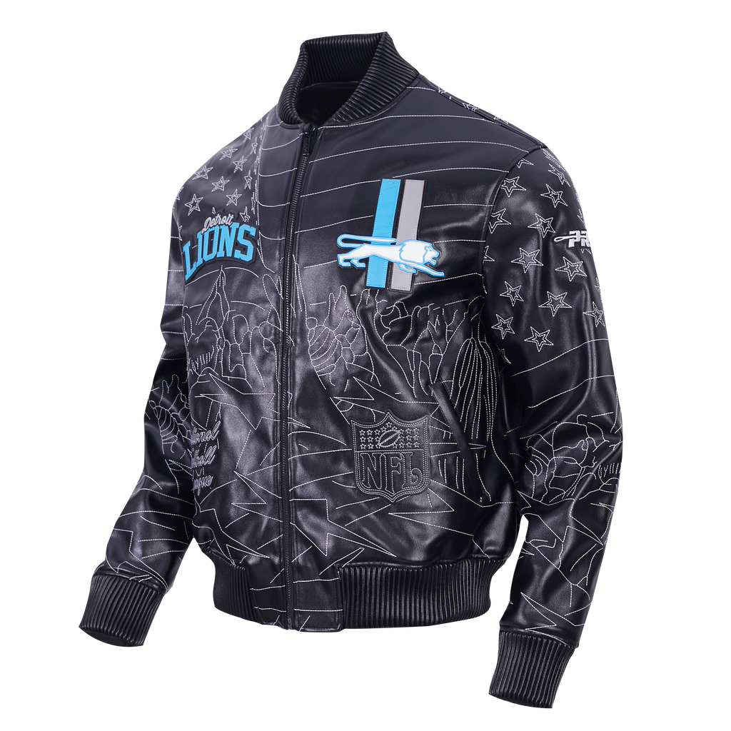 NFL DETROIT LIONS PRO PREMIUM MEN'S COAT (BLACK)