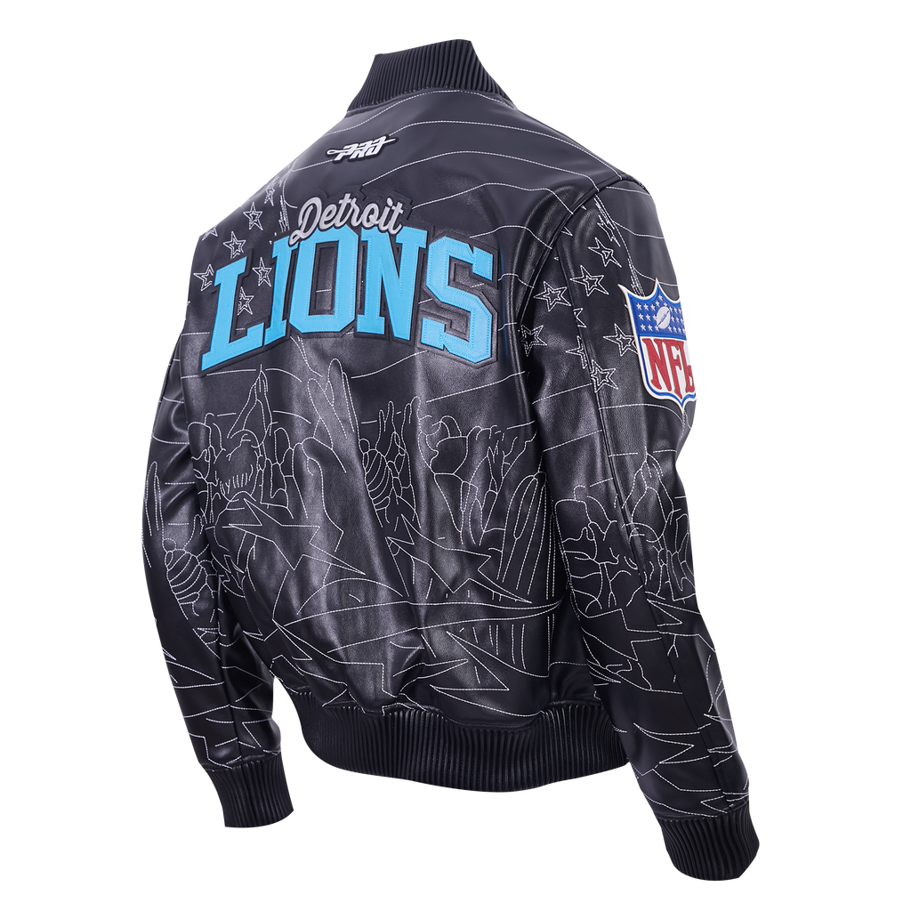 NFL DETROIT LIONS PRO PREMIUM MEN'S COAT (BLACK)