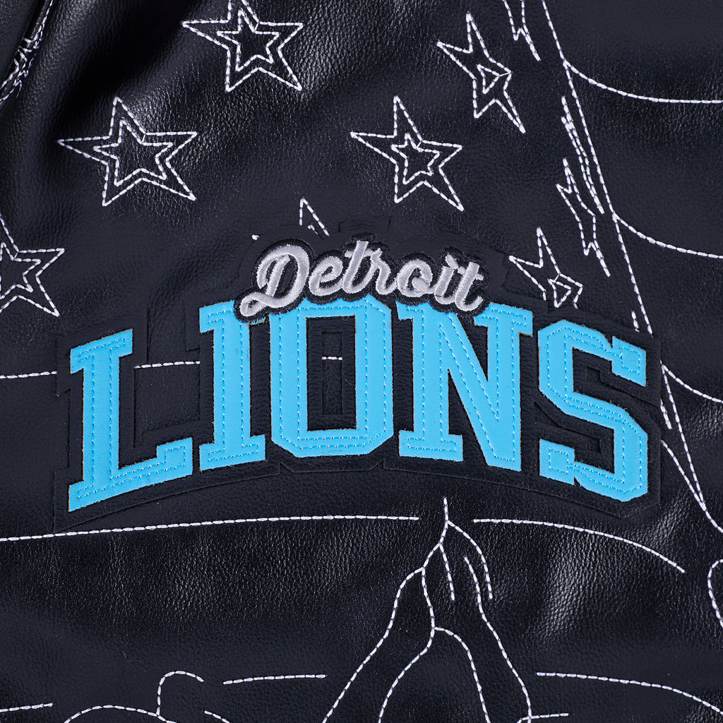 NFL DETROIT LIONS PRO PREMIUM MEN'S COAT (BLACK)