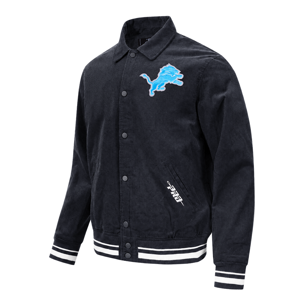NFL DETROIT LIONS CLASSIC CORDUROY MANTEAU POUR HOMME (NOIR)