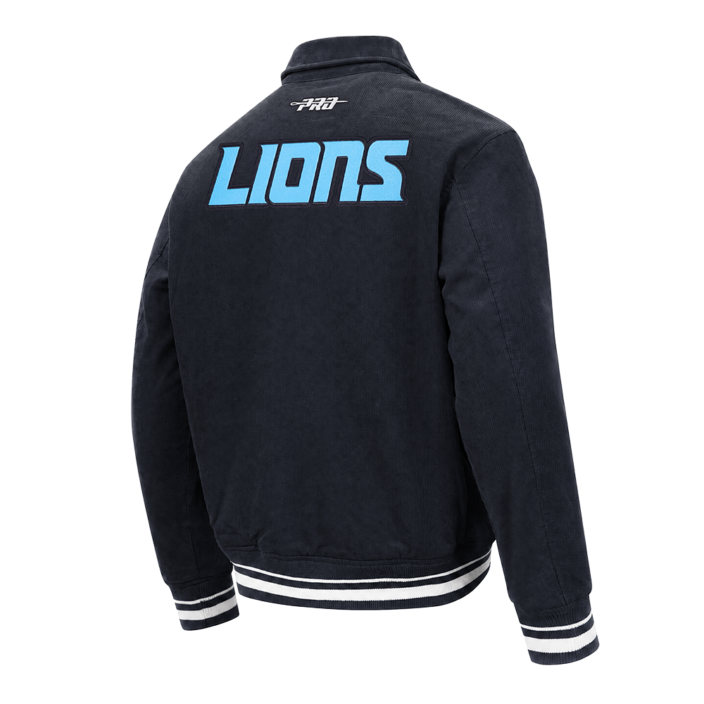 NFL DETROIT LIONS CLASSIC CORDUROY MANTEAU POUR HOMME (NOIR)