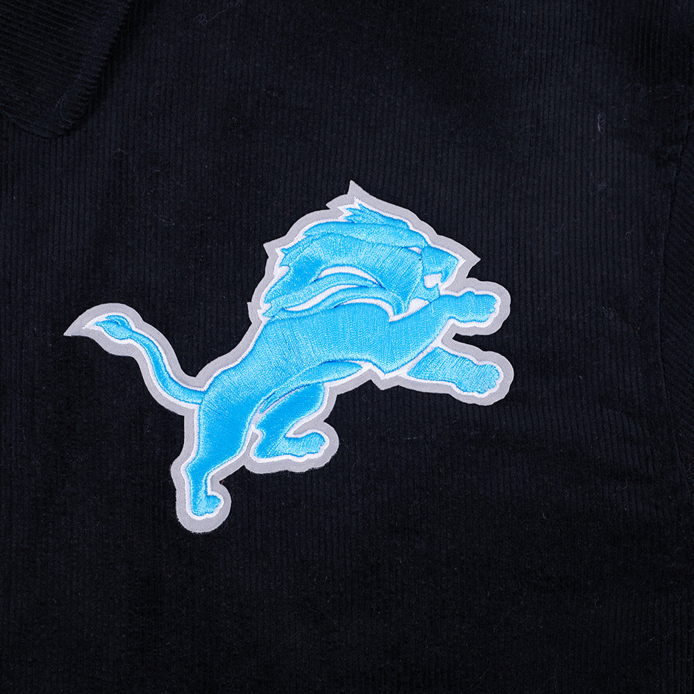 NFL DETROIT LIONS CLASSIC CORDUROY MANTEAU POUR HOMME (NOIR)