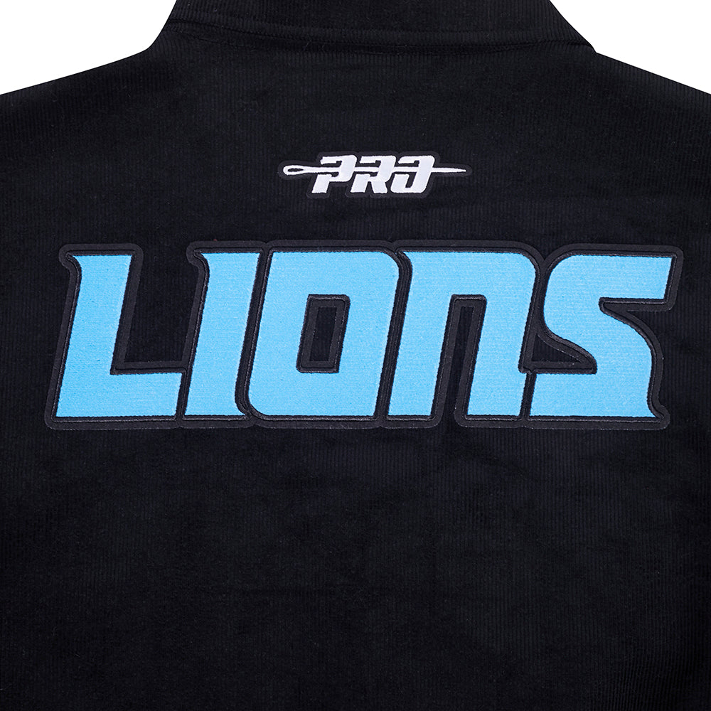 NFL DETROIT LIONS CLASSIC CORDUROY MANTEAU POUR HOMME (NOIR)