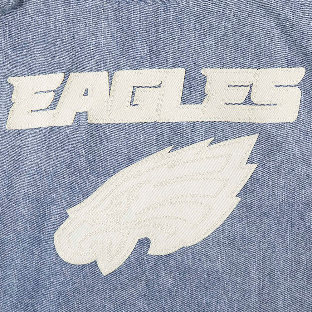 NFL DETROIT LIONS VARSITY BLUES BLOUSON COLLÉGIAL EN DENIM POUR HOMME (DENIM/LIN)