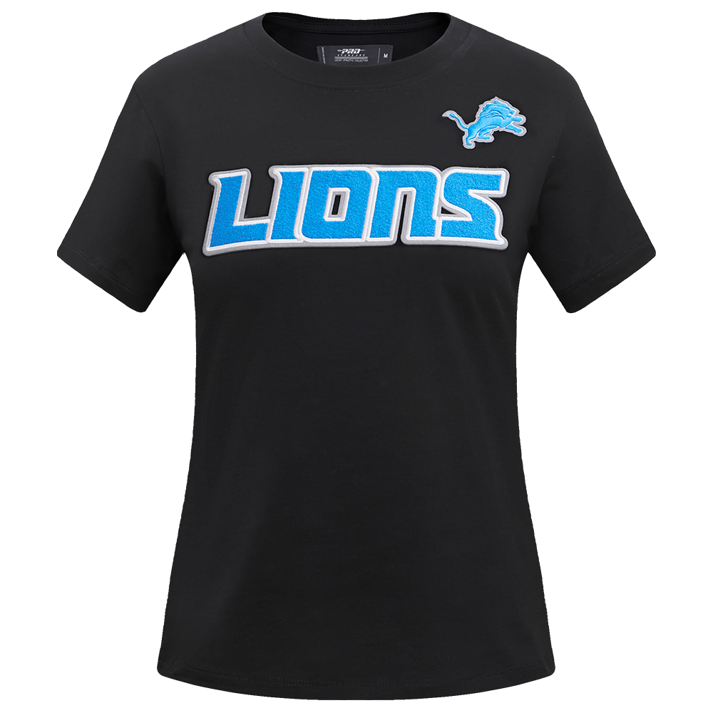 NFL DETROIT LIONS CLASSIC T-SHIRT AJUSTÉ À MANCHES COURTES POUR FEMME (NOIR)