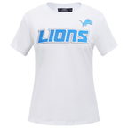 NFL DETROIT LIONS CLASSIC SHORT SLEEVE WOMEN'S SLIM FIT TEE (WHITE)