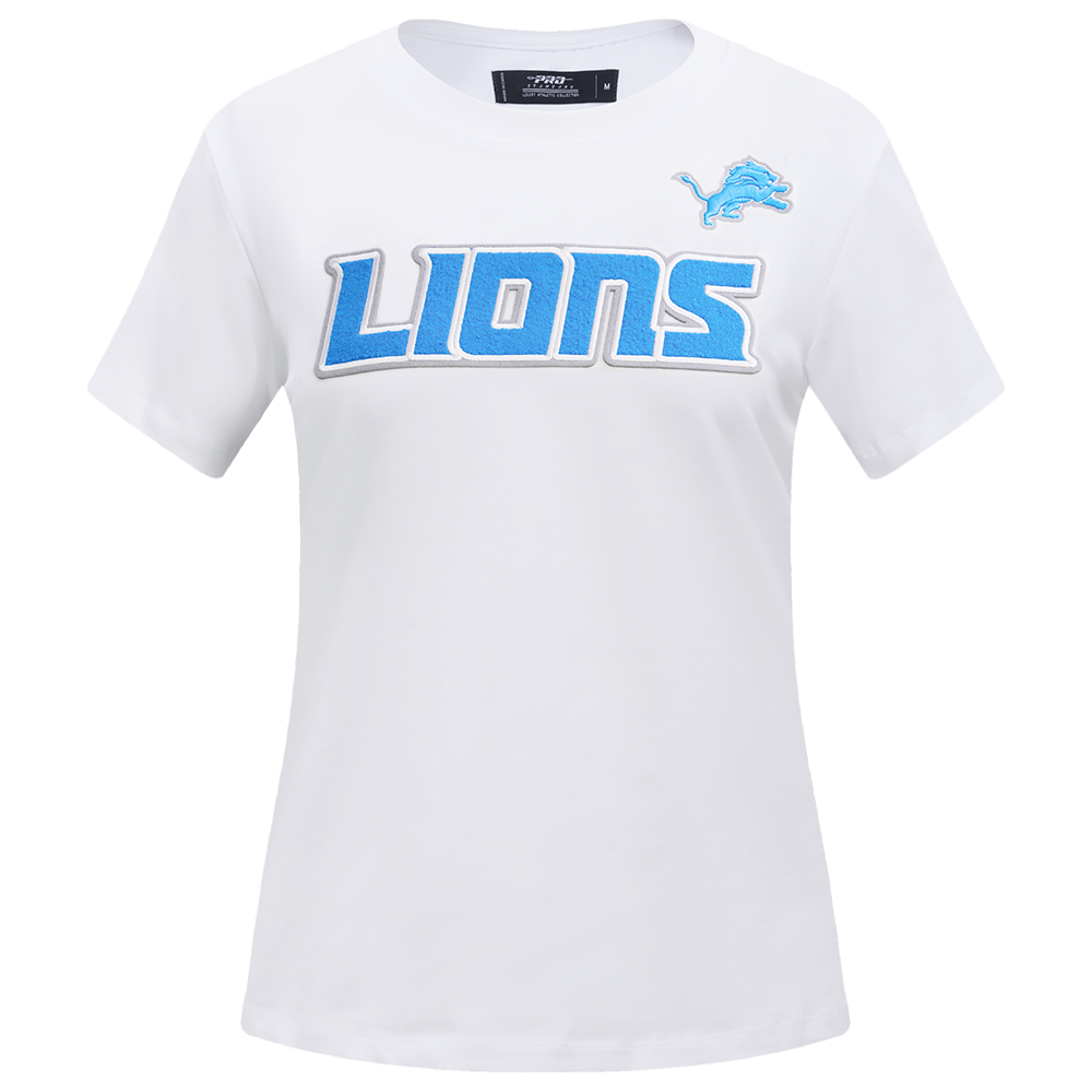 NFL DETROIT LIONS CLASSIC SHORT SLEEVE WOMEN'S SLIM FIT TEE (WHITE)