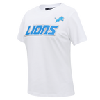 NFL DETROIT LIONS CLASSIC SHORT SLEEVE WOMEN'S SLIM FIT TEE (WHITE)