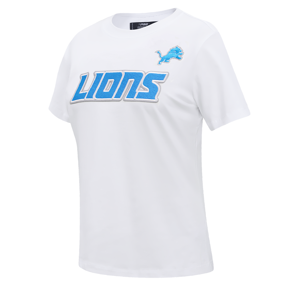 NFL DETROIT LIONS CLASSIC SHORT SLEEVE WOMEN'S SLIM FIT TEE (WHITE)