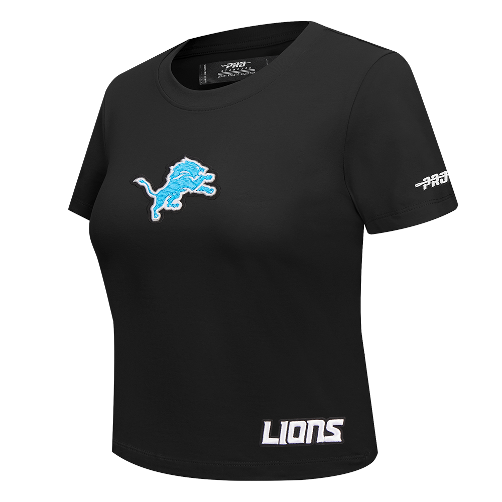 NFL DETROIT LIONS GAME DAY CLASSICS T-SHIRT BABY DOLL EN JERSEY SIMPLE POUR FEMME (NOIR)