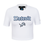 NFL DETROIT LIONS COUNTRY CLUB T-SHIRT À TAILLE DÉGAGÉE POUR FEMME (BLANC)