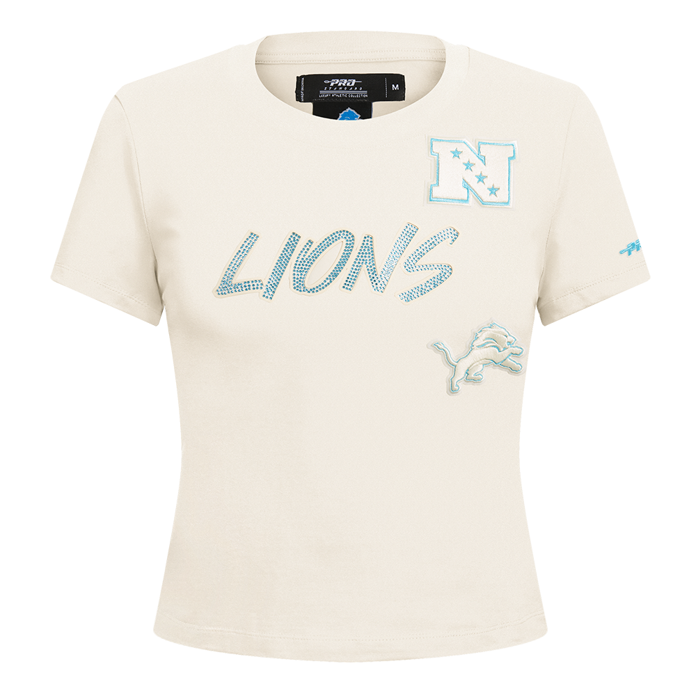 NFL DETROIT LIONS HIGH IMPACT WOMEN'S BABY DOLL TEE (EGGSHELL)