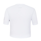NFL DETROIT LIONS HOLOGRAM T-SHIRT EN JERSEY SIMPLE À COUPE CARRÉE POUR FEMME (BLANC)