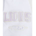 NFL DETROIT LIONS HOLOGRAM T-SHIRT EN JERSEY SIMPLE À COUPE CARRÉE POUR FEMME (BLANC)