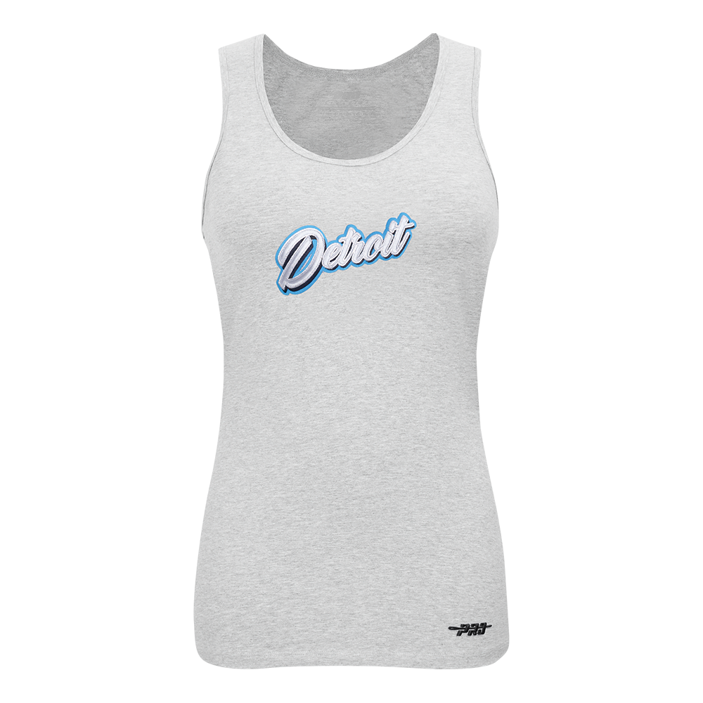 NFL DETROIT LIONS SHEER INFLUENCE CAMISOLE DOS NAGEUR À COUPE DÉCONTRACTÉE POUR FEMME (GRIS CHINÉ)