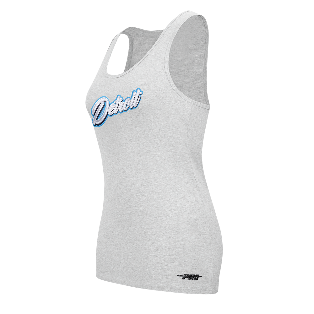 NFL DETROIT LIONS SHEER INFLUENCE CAMISOLE DOS NAGEUR À COUPE DÉCONTRACTÉE POUR FEMME (GRIS CHINÉ)
