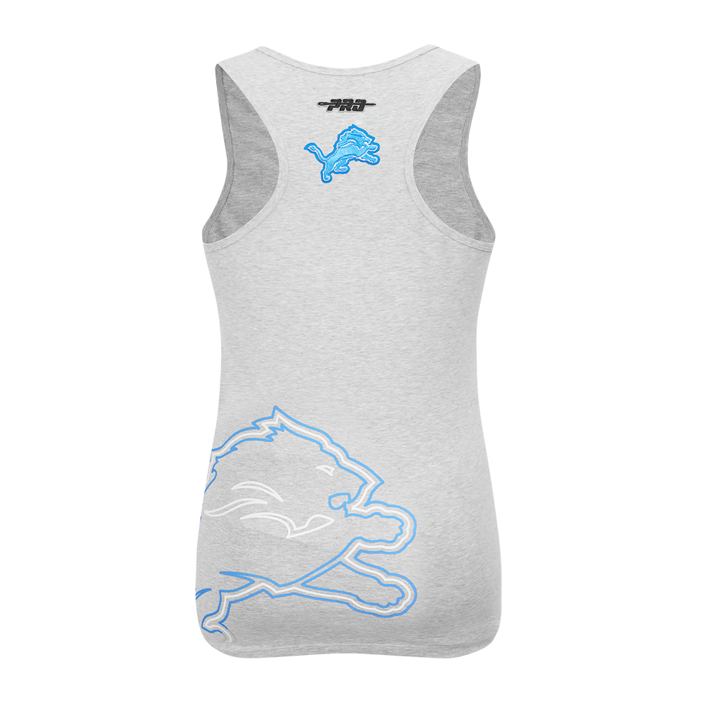 NFL DETROIT LIONS SHEER INFLUENCE CAMISOLE DOS NAGEUR À COUPE DÉCONTRACTÉE POUR FEMME (GRIS CHINÉ)