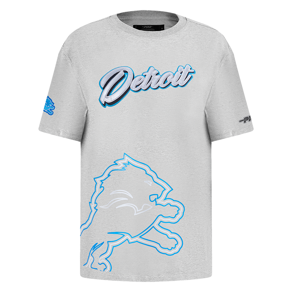 NFL DETROIT LIONS SHEER INFLUENCE T-SHIRT DE COUPE BOYFRIEND POUR FEMME (GRIS CHINÉ)