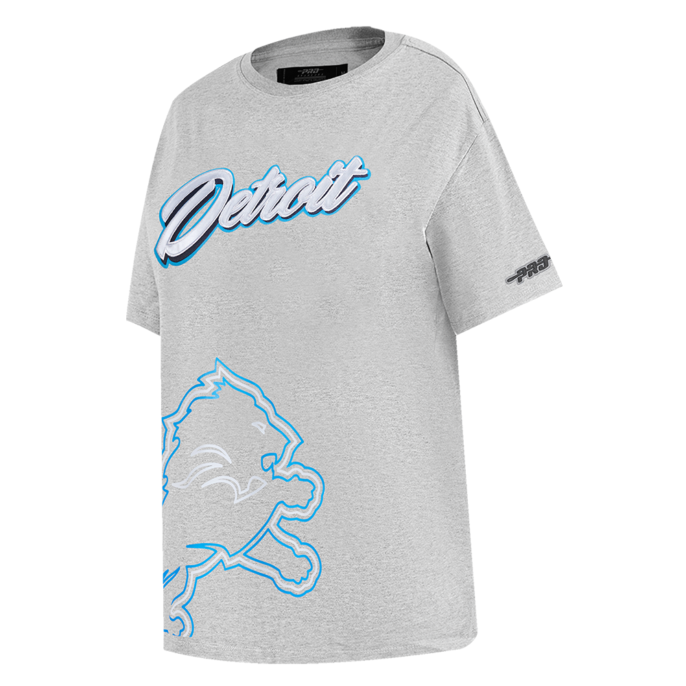 NFL DETROIT LIONS SHEER INFLUENCE T-SHIRT DE COUPE BOYFRIEND POUR FEMME (GRIS CHINÉ)