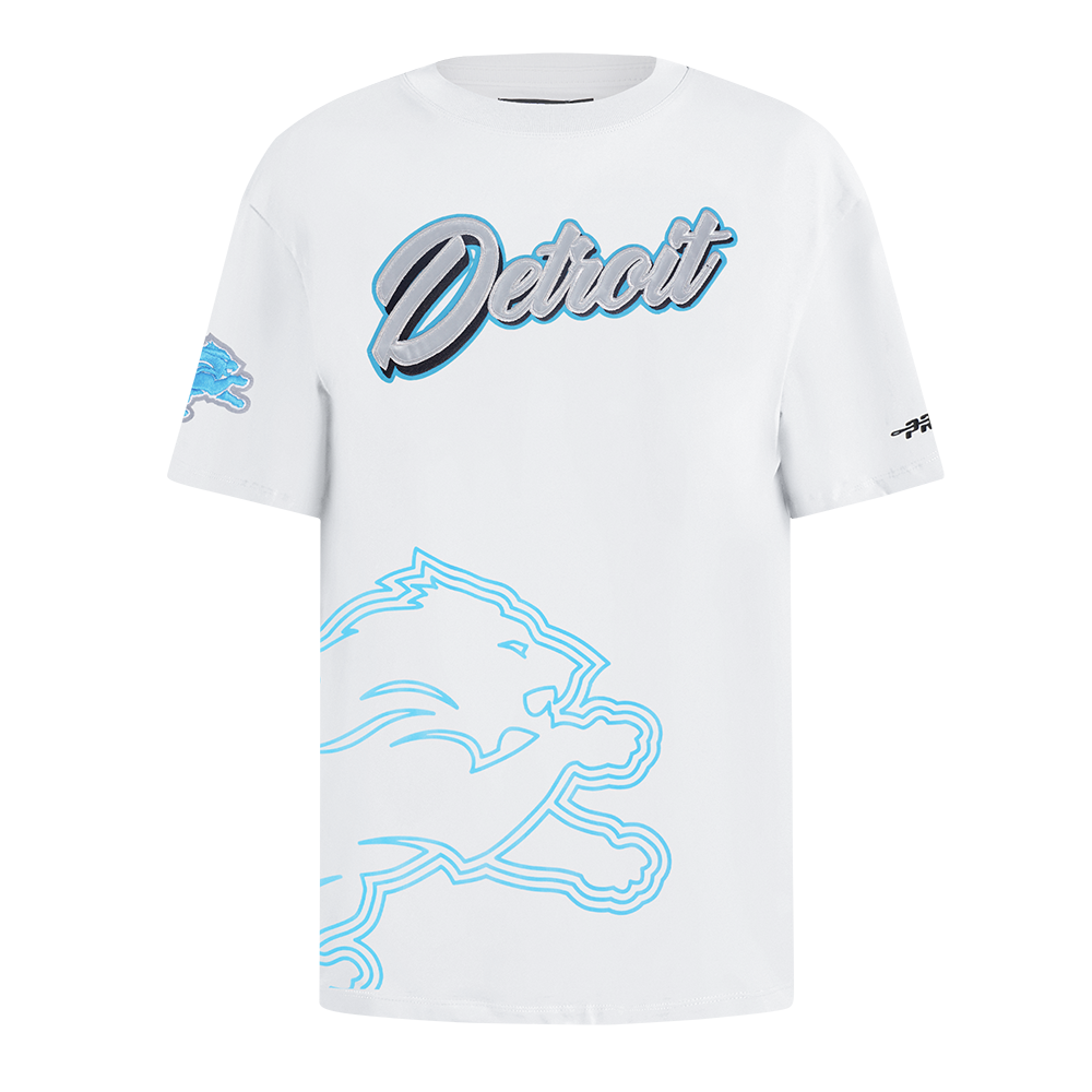 NFL DETROIT LIONS SHEER INFLUENCE T-SHIRT DE COUPE BOYFRIEND POUR FEMME (BLANC)