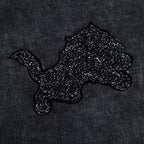 NFL DETROIT LIONS WASHED CRYSTALLINE T-SHIRT À COUPE CARRÉE DÉLAVÉ À L'ENZYME POUR FEMME (NOIR DÉLAVÉ)