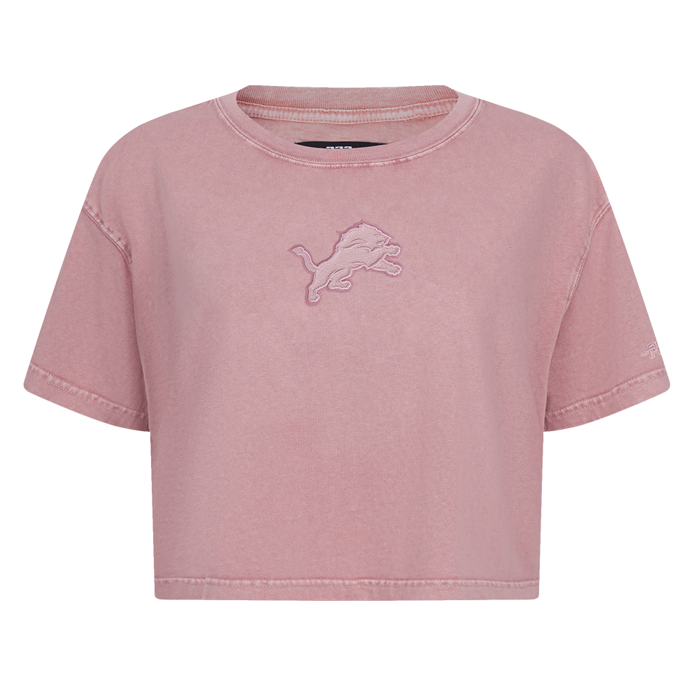 NFL DETROIT LIONS WASHED CLASSIC T-SHIRT À COUPE CARRÉE DÉLAVÉ À L'ENZYME POUR FEMME (MAUVE DÉLAVÉ)