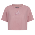 NFL DETROIT LIONS WASHED CLASSIC T-SHIRT À COUPE CARRÉE DÉLAVÉ À L'ENZYME POUR FEMME (MAUVE DÉLAVÉ)