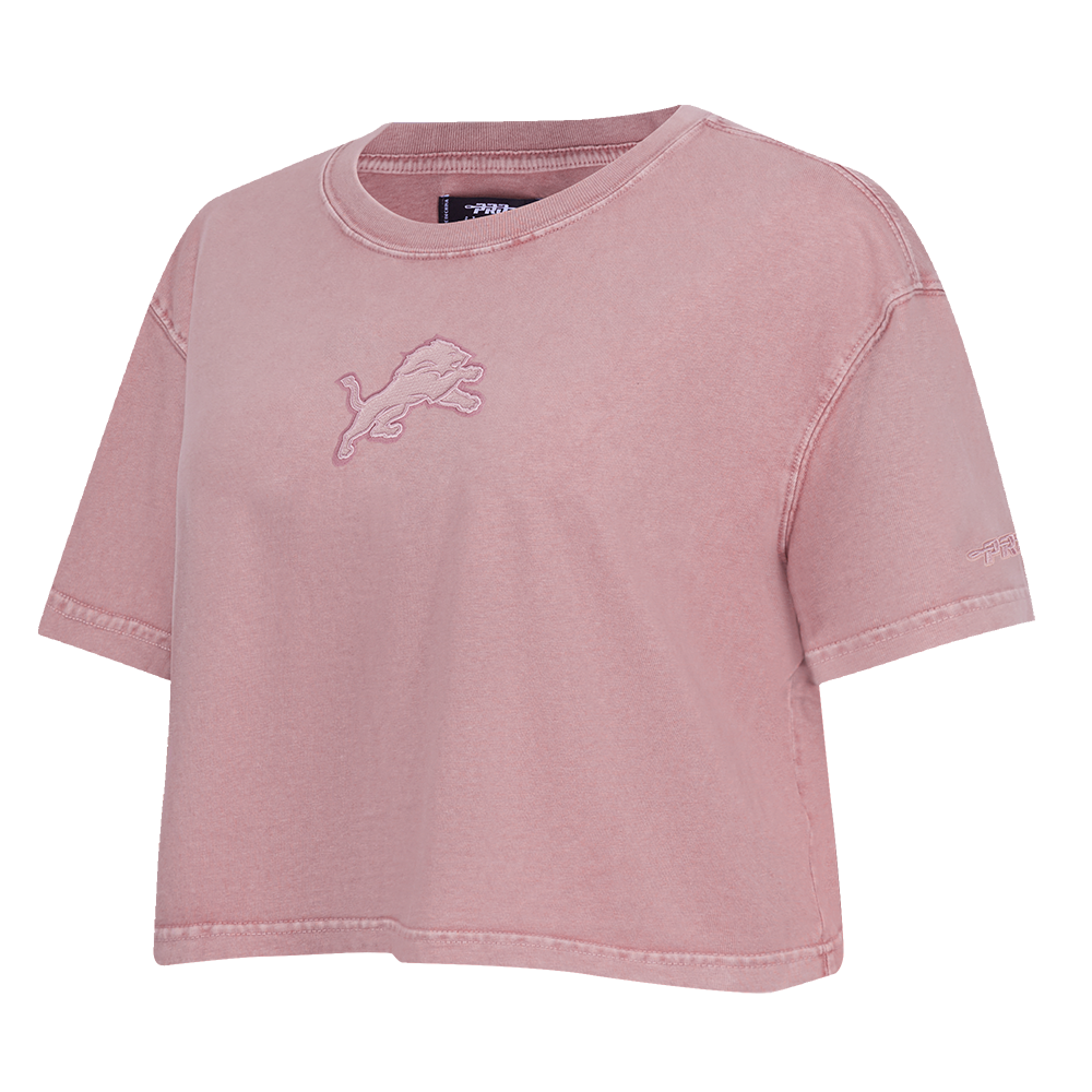NFL DETROIT LIONS WASHED CLASSIC T-SHIRT À COUPE CARRÉE DÉLAVÉ À L'ENZYME POUR FEMME (MAUVE DÉLAVÉ)