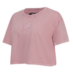 NFL DETROIT LIONS WASHED CLASSIC T-SHIRT À COUPE CARRÉE DÉLAVÉ À L'ENZYME POUR FEMME (MAUVE DÉLAVÉ)