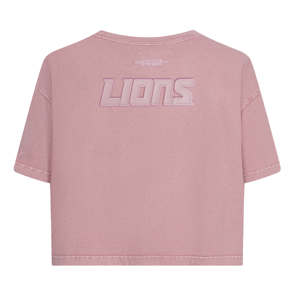 NFL DETROIT LIONS WASHED CLASSIC T-SHIRT À COUPE CARRÉE DÉLAVÉ À L'ENZYME POUR FEMME (MAUVE DÉLAVÉ)