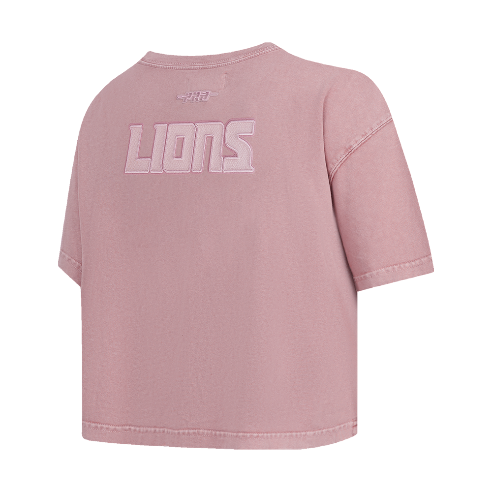 NFL DETROIT LIONS WASHED CLASSIC T-SHIRT À COUPE CARRÉE DÉLAVÉ À L'ENZYME POUR FEMME (MAUVE DÉLAVÉ)