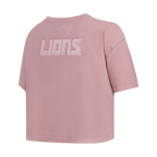 NFL DETROIT LIONS WASHED CLASSIC T-SHIRT À COUPE CARRÉE DÉLAVÉ À L'ENZYME POUR FEMME (MAUVE DÉLAVÉ)