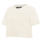 NFL DETROIT LIONS AIDAN HUTCHINSON #97 NEUTRAL PNN WOMEN'S SJ BOXY TEE (EGGSHELL)