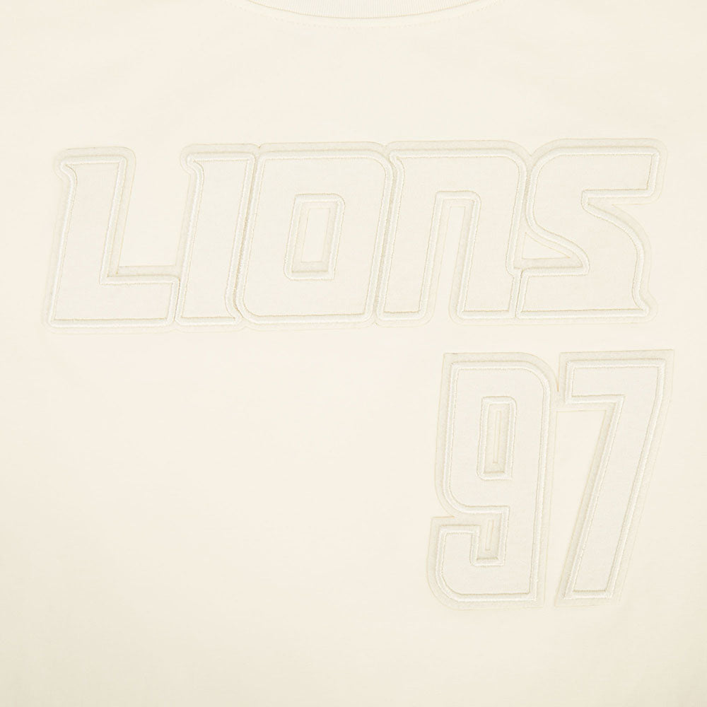 NFL DETROIT LIONS AIDAN HUTCHINSON #97 NEUTRAL PNN WOMEN'S SJ BOXY TEE (EGGSHELL)