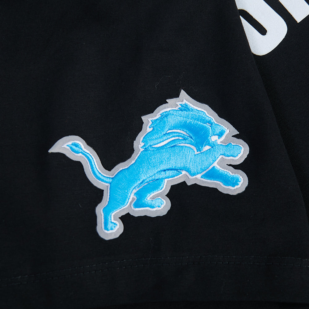NFL DETROIT LIONS AMON RA ST. BROWN #14 CLASSIC PNN WOMEN'S SJ BOXY TEE (BLACK)