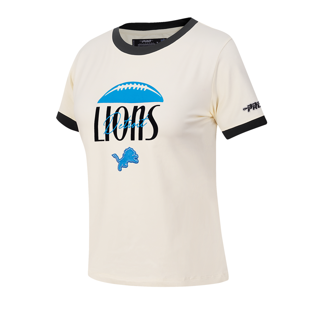 NFL DETROIT LIONS ORIGINAL PLAYERS WOMEN'S S/S SLIM TEE (EGGSHELL/ BLACK)