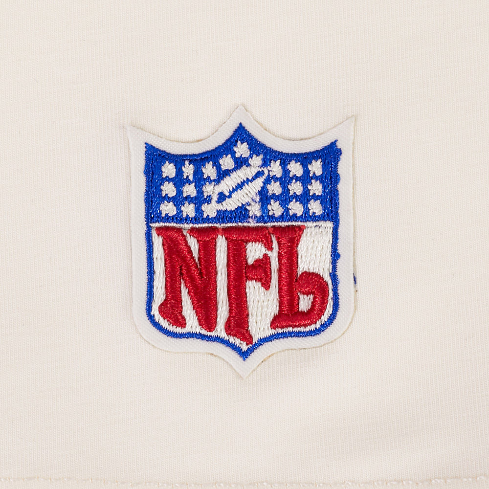 NFL DETROIT LIONS ORIGINAL PLAYERS T-SHIRT À MANCHES COURTES ET À COUPE AJUSTÉE POUR FEMME (COQUILLE D'ŒUF/NOIR)