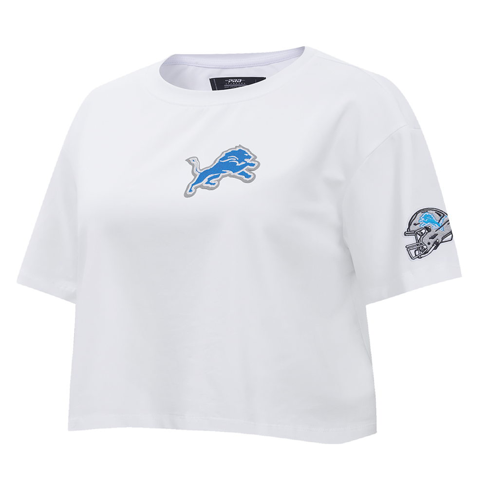 NFL DETROIT LIONS CLASSIC T-SHIRT À COUPE CARRÉE POUR FEMME (BLANC)