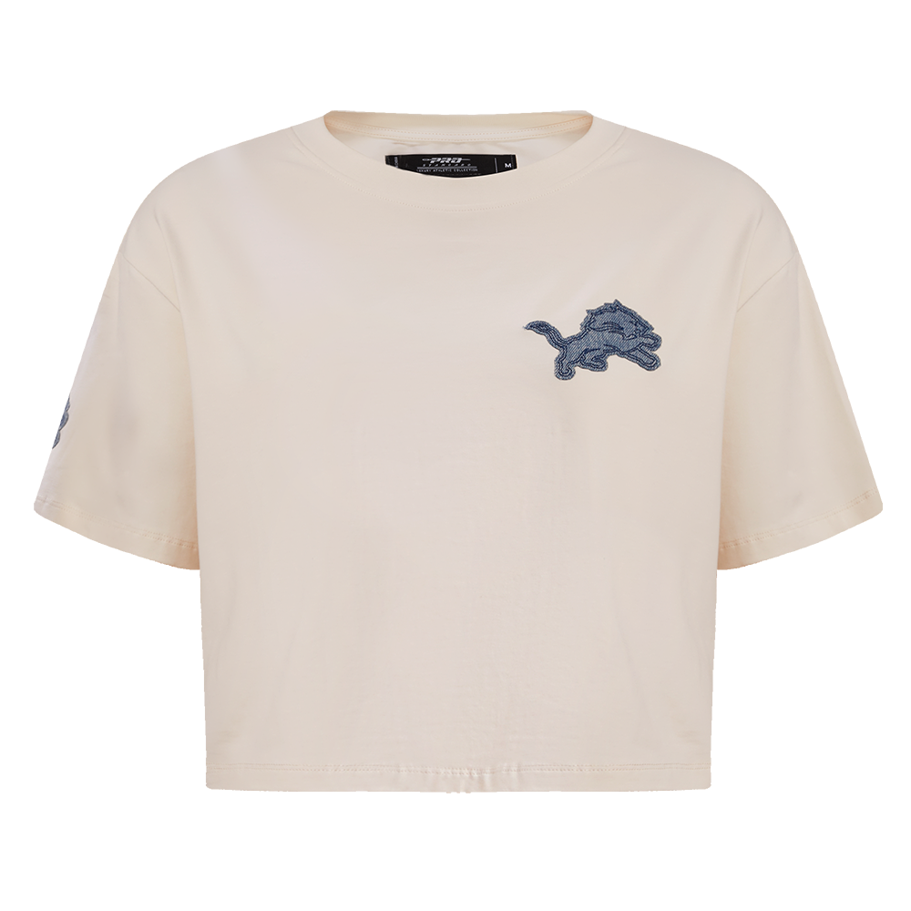 NFL DETROIT LIONS VARSITY BLUES WOMEN'S BOXY TEE (LINEN)