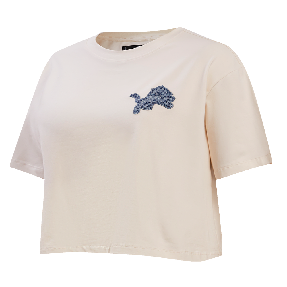 NFL DETROIT LIONS VARSITY BLUES WOMEN'S BOXY TEE (LINEN)