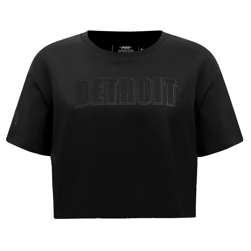 NFL DETROIT LIONS NEUTRAL WOMEN'S BOXY TEE (BLACK)