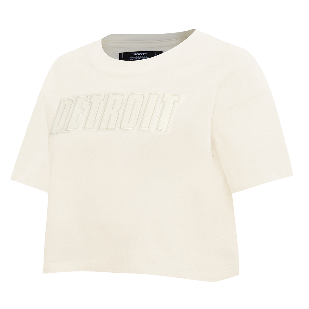 NFL DETROIT LIONS NEUTRAL WOMEN'S BOXY TEE (EGGSHELL)