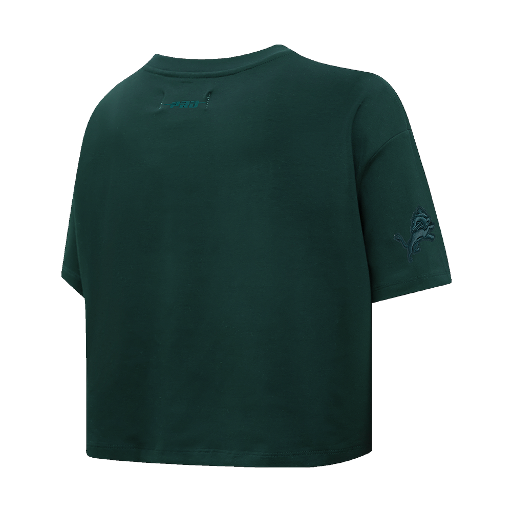 NFL DETROIT LIONS NEUTRAL SINGLE JERSEY BOXY TEE (FOREST GREEN)