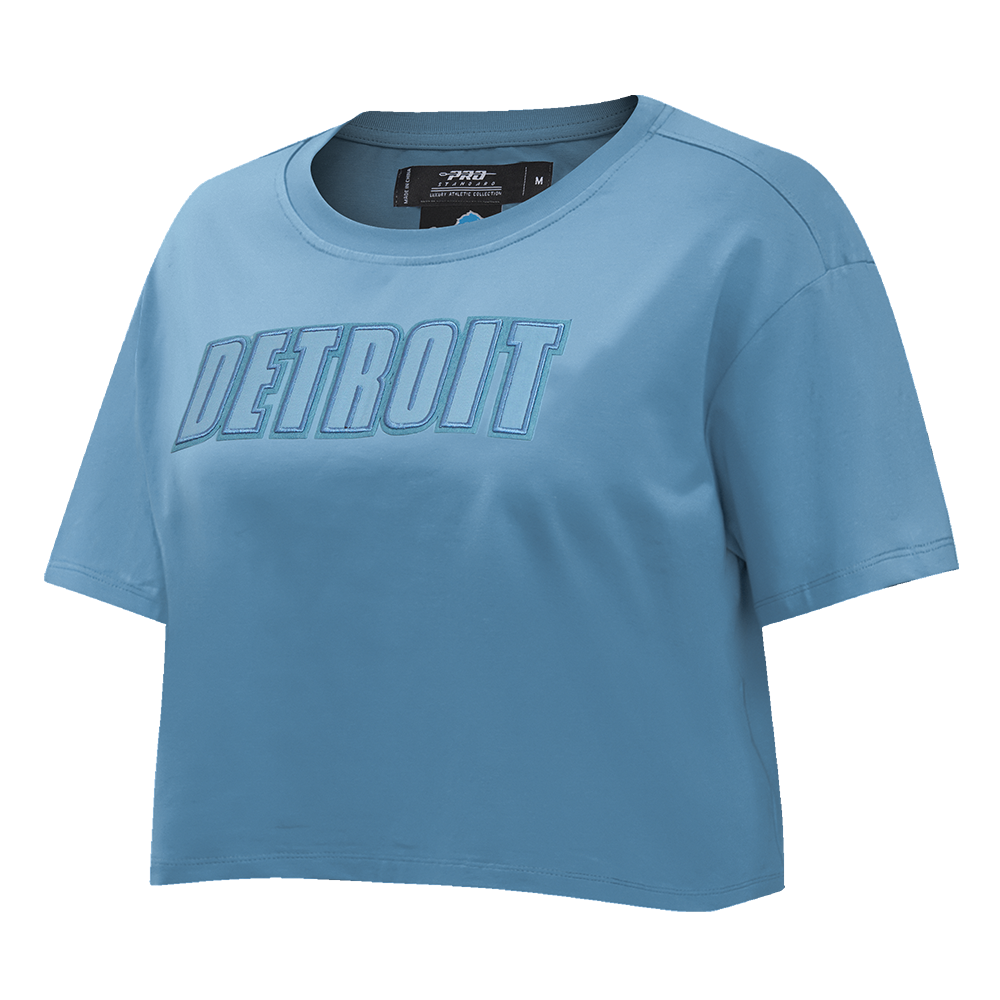 NFL DETROIT LIONS NEUTRAL SINGLE JERSEY BOXY TEE (STEEL BLUE)