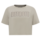 NFL DETROIT LIONS NEUTRAL SINGLE JERSEY BOXY TEE (TAUPE)