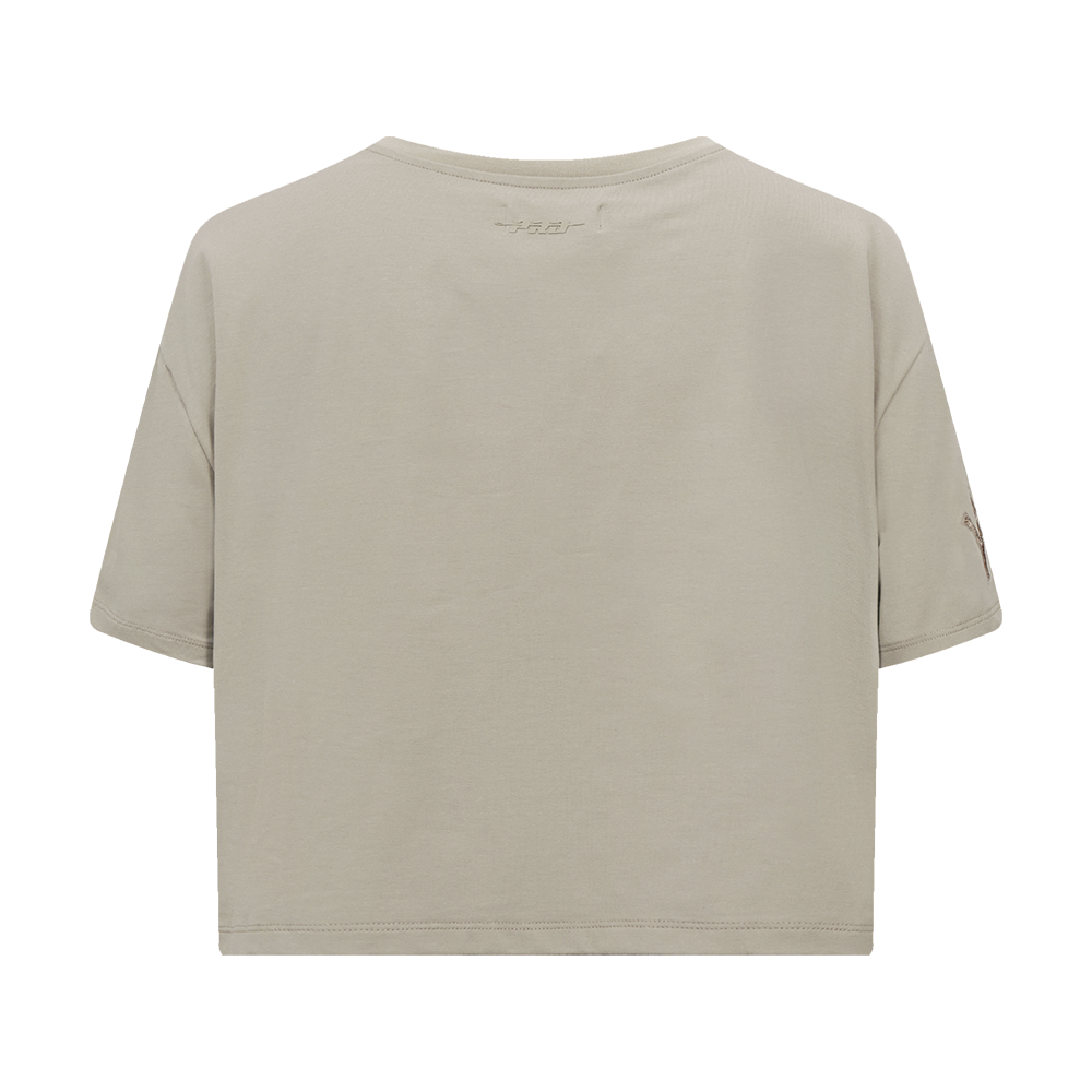 NFL DETROIT LIONS NEUTRAL SINGLE JERSEY BOXY TEE (TAUPE)