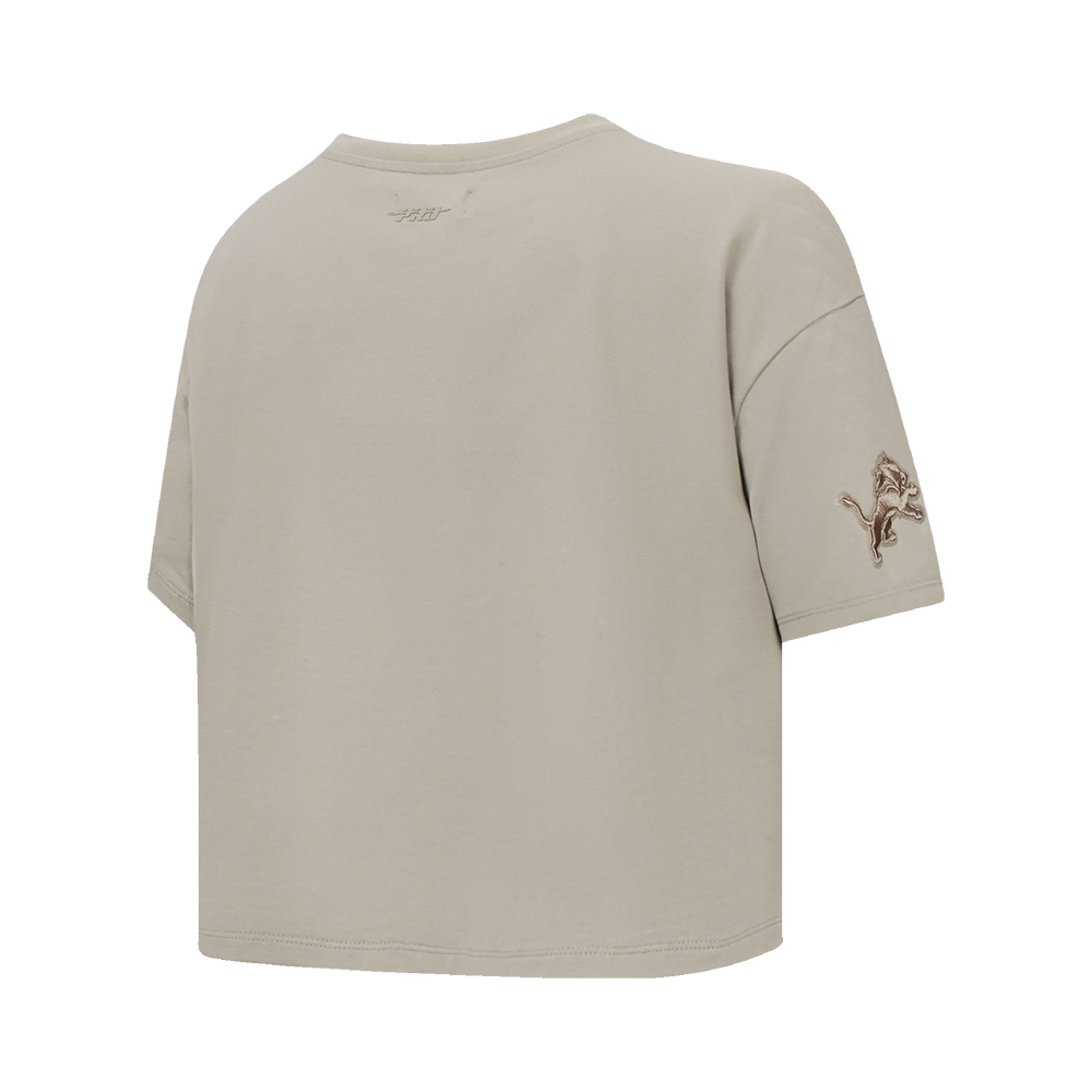 NFL DETROIT LIONS NEUTRAL SINGLE JERSEY BOXY TEE (TAUPE)